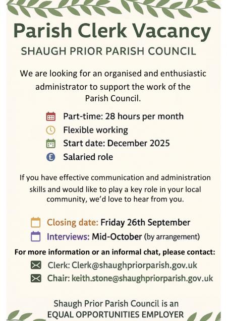 Parish Clerk Vacancy Poster