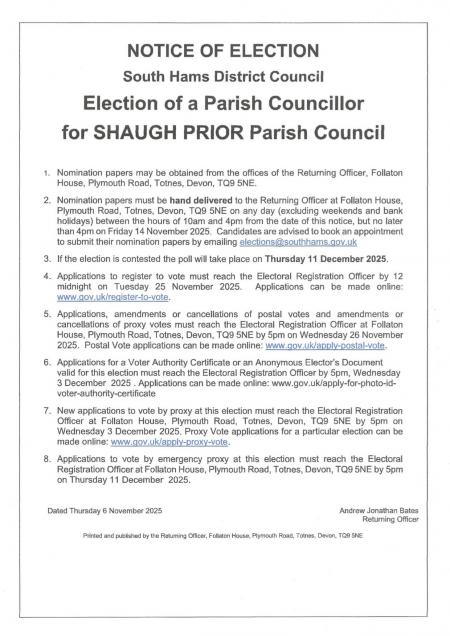 Notice of Election